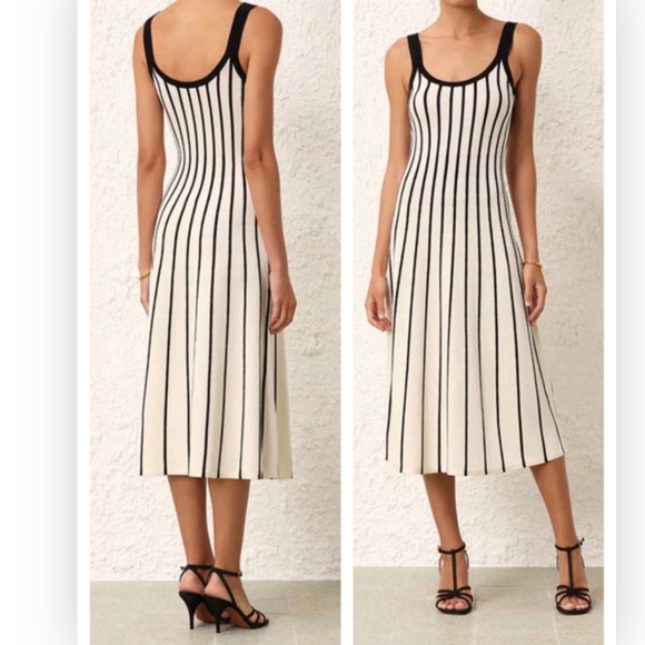 Zimmermann Dresses & Skirts - NWT Zimmermann Women's White Matchmaker Stripe Tank Sweater Dress Size 2